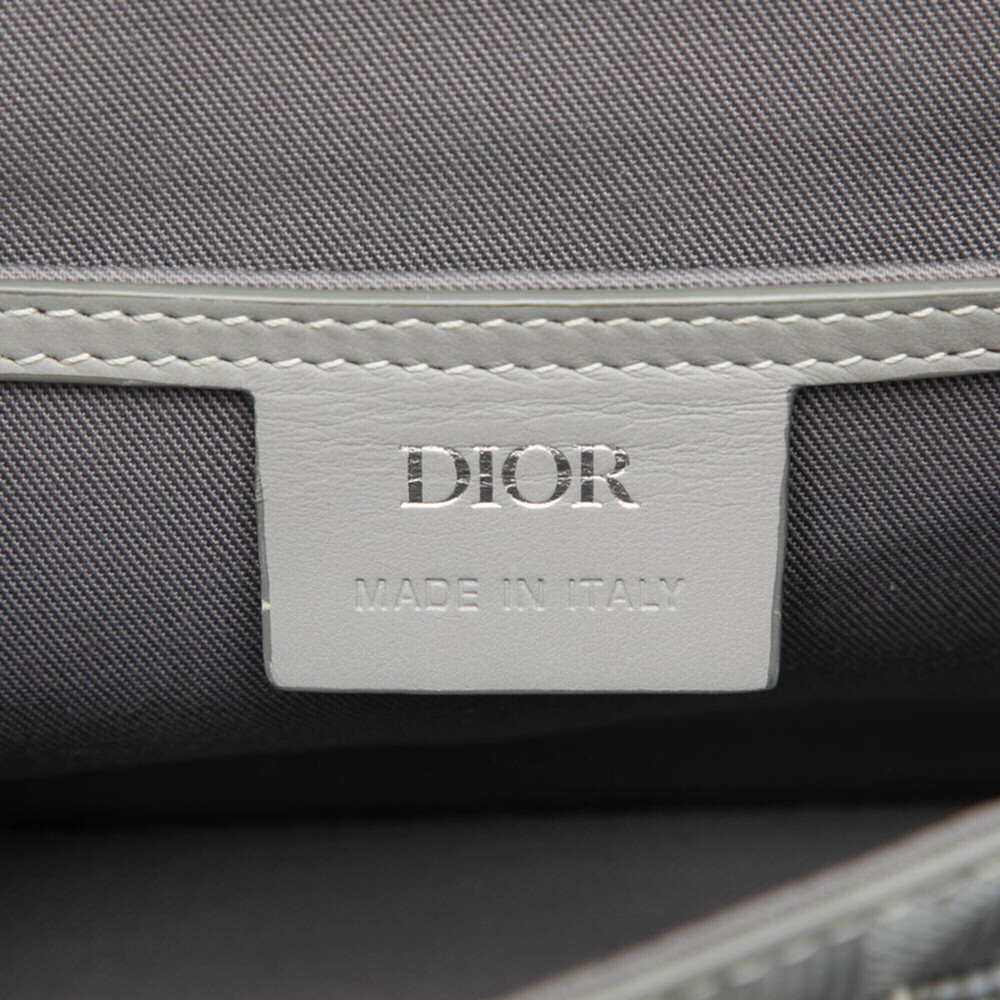 DIOR Gray Diamond Leather Shoulder Bag - Picture 5 of 7